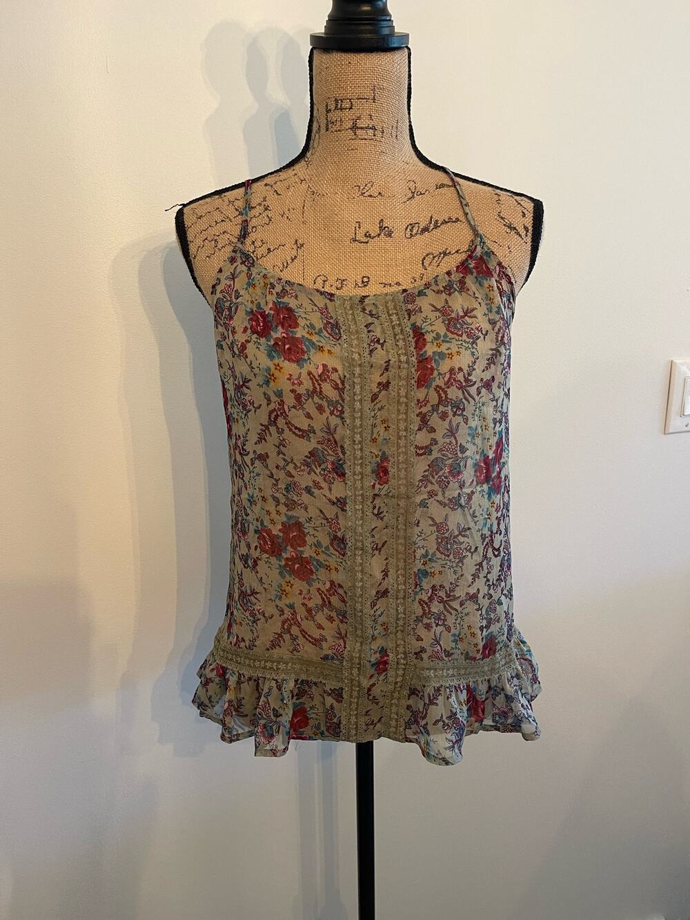 Fun & Flirt Women's Razorback Sheer Chiffon Blouse Top Size Small
